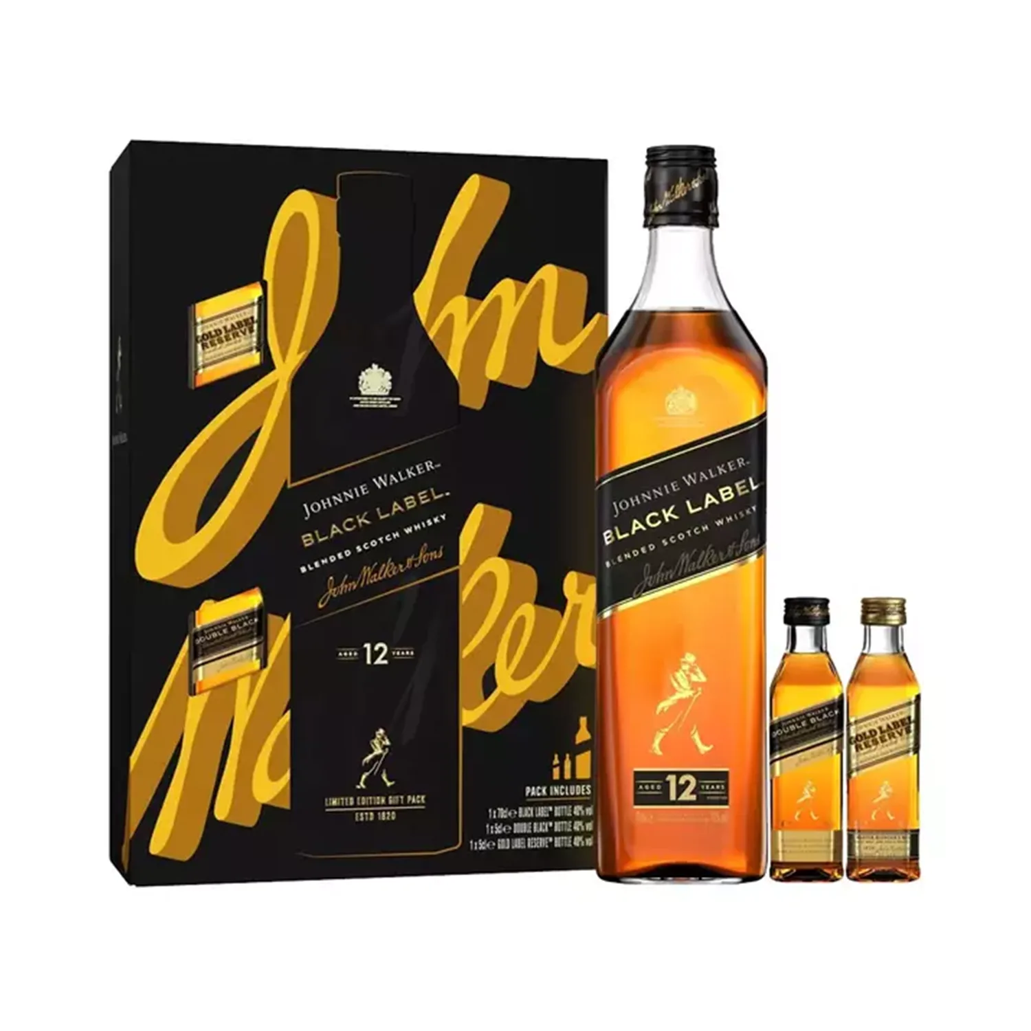 Johnnie-Walker-Black-Set-0.7L-+-2-x-0.05L-Set-